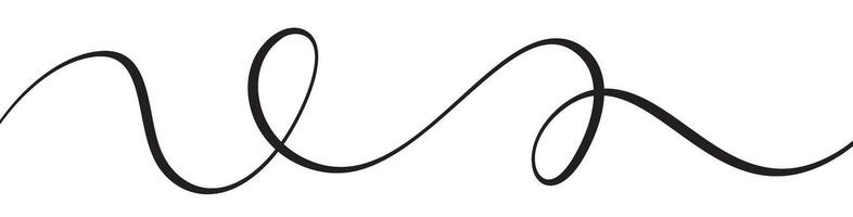 Swoosh and swash underline stroke with abstract wavy thin line and squiggle elements isolated on white background vector