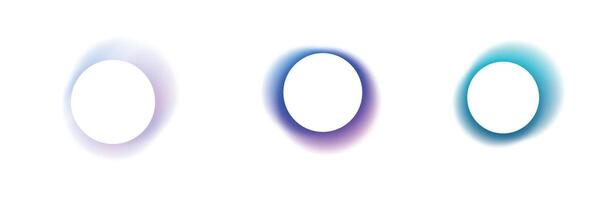 Y2K gradient shapes with blue blur colors featuring abstract, fluid design isolated on white background vector