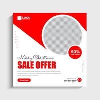 Christmas sale social media post template or web banner template vector