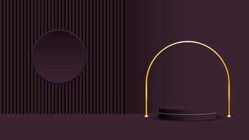 A black and gold lamp with a gold arch on it vector