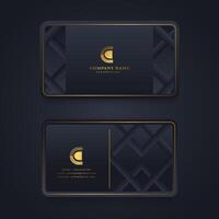 Business card template with black and gold design vector