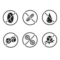 Glutten free icon set vector