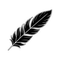 Solid feather hand drawing vector