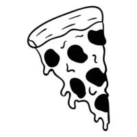 slice pizza hand drawing vector