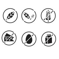vegetarian icon set vector