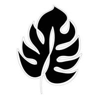 solid leaf hand drawing vector