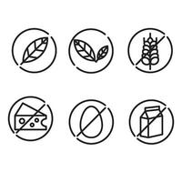 vegan icon set vector