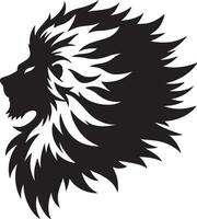 Lion head silhouette logo design art vector