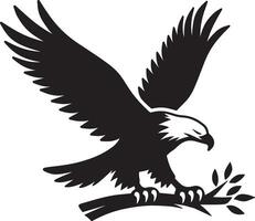 Black eagle with big wings design art vector