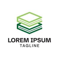 Book Logo with Two Levels in Box Shape vector