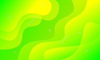 green yellow waves abstract background vector
