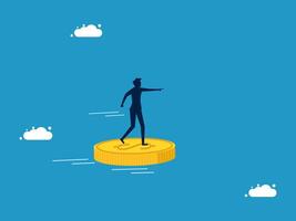 man is standing on top of a coin vector