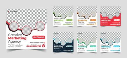 These are professional digital marketing social media posts in minutes with customizable templates. Perfect for achieving brand consistency and improving campaign performance. vector