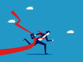 man running with red ribbon vector