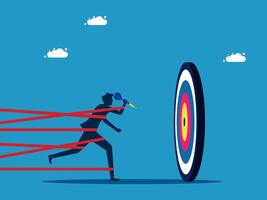 man running to target in the center of the target vector
