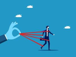 Businessman escaping from domination vector