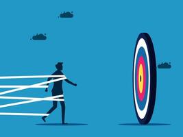 businessman to target in the center of the target vector