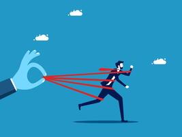 Businessman escaping from domination and control vector