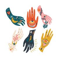 Folk Art Hand Design Element vector