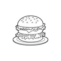 Burger icon on white background vector
