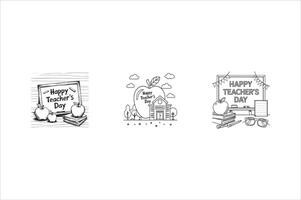 Set of Happy teacher's day icons vector