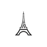 Eiffel tower black on a white background vector