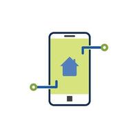Phone app controls home network devices vector