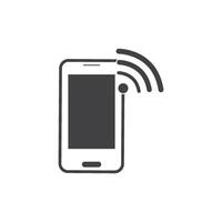 Cellphone shows wireless connection strength. vector