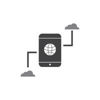 Phone cloud connectivity global internet access worldwide. vector