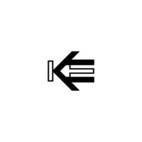 Alphabet Initials logo KE, EK, k and e vector