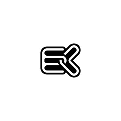 Alphabet letters monogram icon logo of KE EK