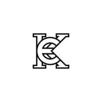 EK, KE, E AND K Abstract initial monogram letter alphabet logo design vector