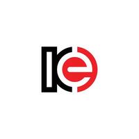 Elegant Alphabet Monogram KE EK Logo with Abstract Design vector