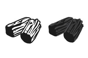 charcoal isolated on white background. vector
