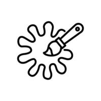 paint splatter with brush icon, line style icon vector