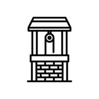 well bucket icon, line style icon vector