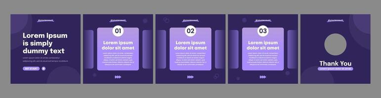 editable business social media carousel template vector