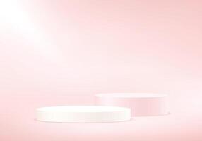 Pastel pink background 3d with podium. products display 3d background podium. Space for selling products on the website. illustration. vector