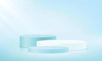 Blue background 3d with podium. products display 3d background podium. Space for selling products on the website. illustration. vector