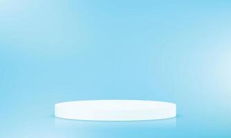 Blue background 3d with white podium. 3D abstract studio room with pedestal podium. Space for selling products on the website. illustration. vector