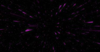 Flying through space in a pink interstellar travel. Loop video