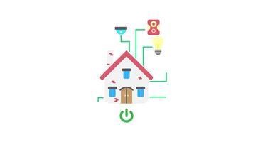 Animation of Smart House Facilities. Suitable for technology and internet content. 2d animation 4k. transparent background video