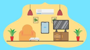 animation of smart home controlled by voice. Suitable for technology and internet content. 2d animation 4k. transparent background video