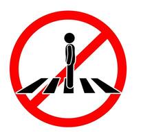 The warning sign says vehicles are not allowed to stop on the crosswalk or pedestrian crossing. vector
