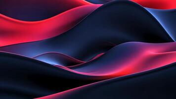 Abstract background with wavy shapes in dark blue and red colors. video