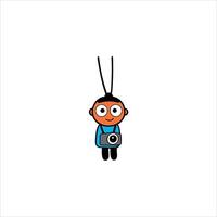 a kid with a camera hanging vector