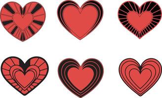 Set of hearts, different kinds of heart shape vectors, simple and clean. vector