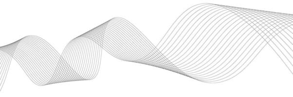 Abstract white background with black wavy lines. Dynamic wave pattern. Modern flowing wavy lines. Futuristic technology concept. Suit for banner, poster, cover, brochure, flyer, website vector