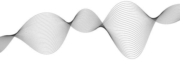 Abstract lines wavy flowing dynamic isolated on white background for concept of AI technology, digital, communication, science, music vector