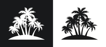 Palm Trees on an Island Silhouette vector